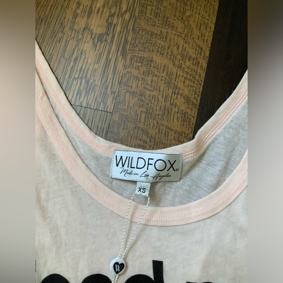 WILDFOX Feed Me Foodie Graphic Tank Top Pink Women’s Size Small/XS Brand New - Picture 6 of 11